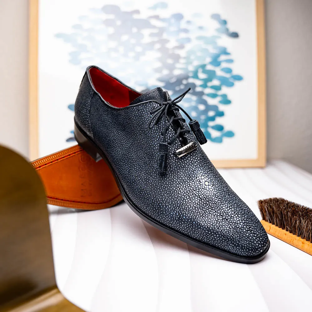 Marco Di Milano Pannuci in Black Stingray Oxford Dress Shoes