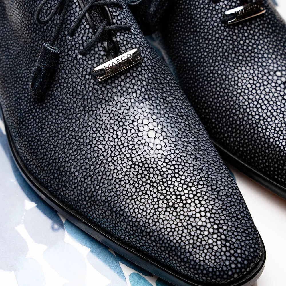 Marco Di Milano Pannuci in Black Stingray Oxford Dress Shoes