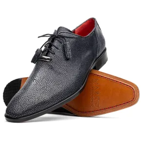Marco Di Milano Pannuci in Black Stingray Oxford Dress Shoes