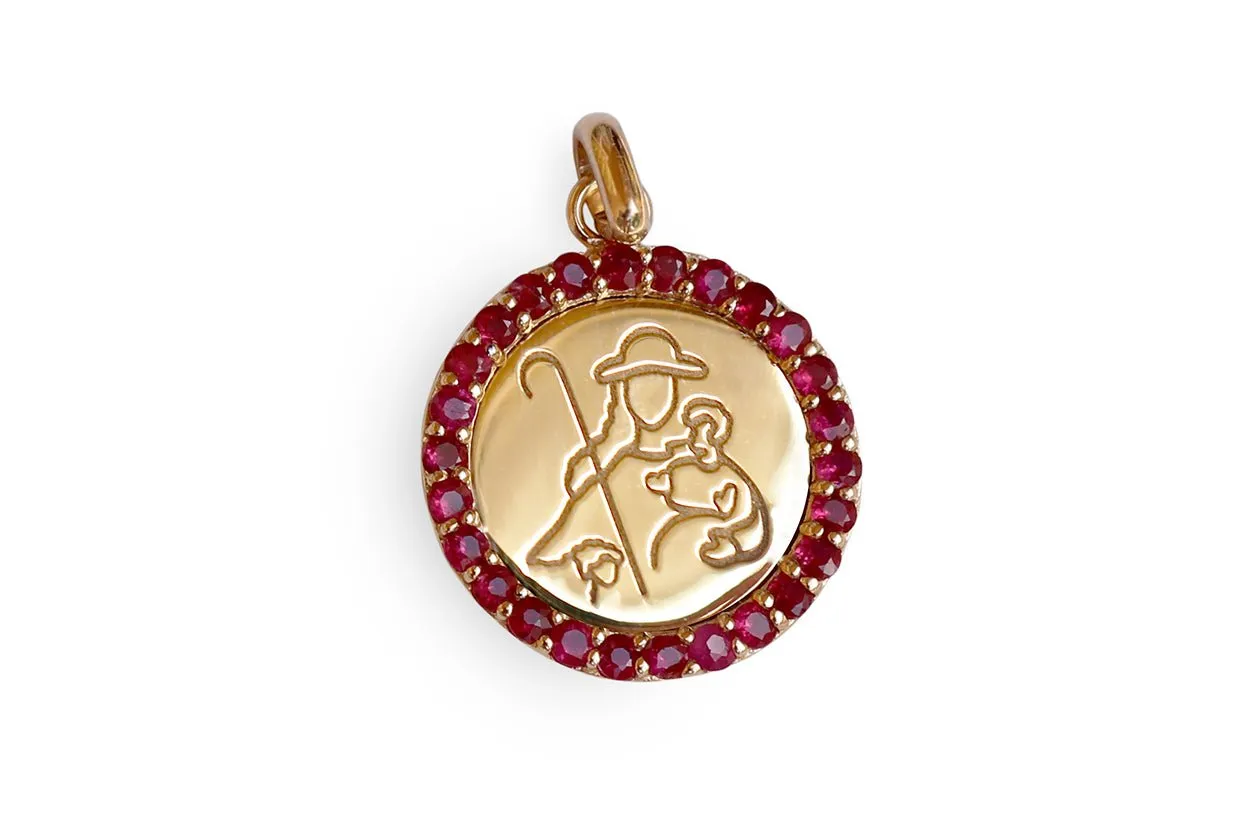 Medal Divine Shepherdes | Divina Pastora Gold & Ruby