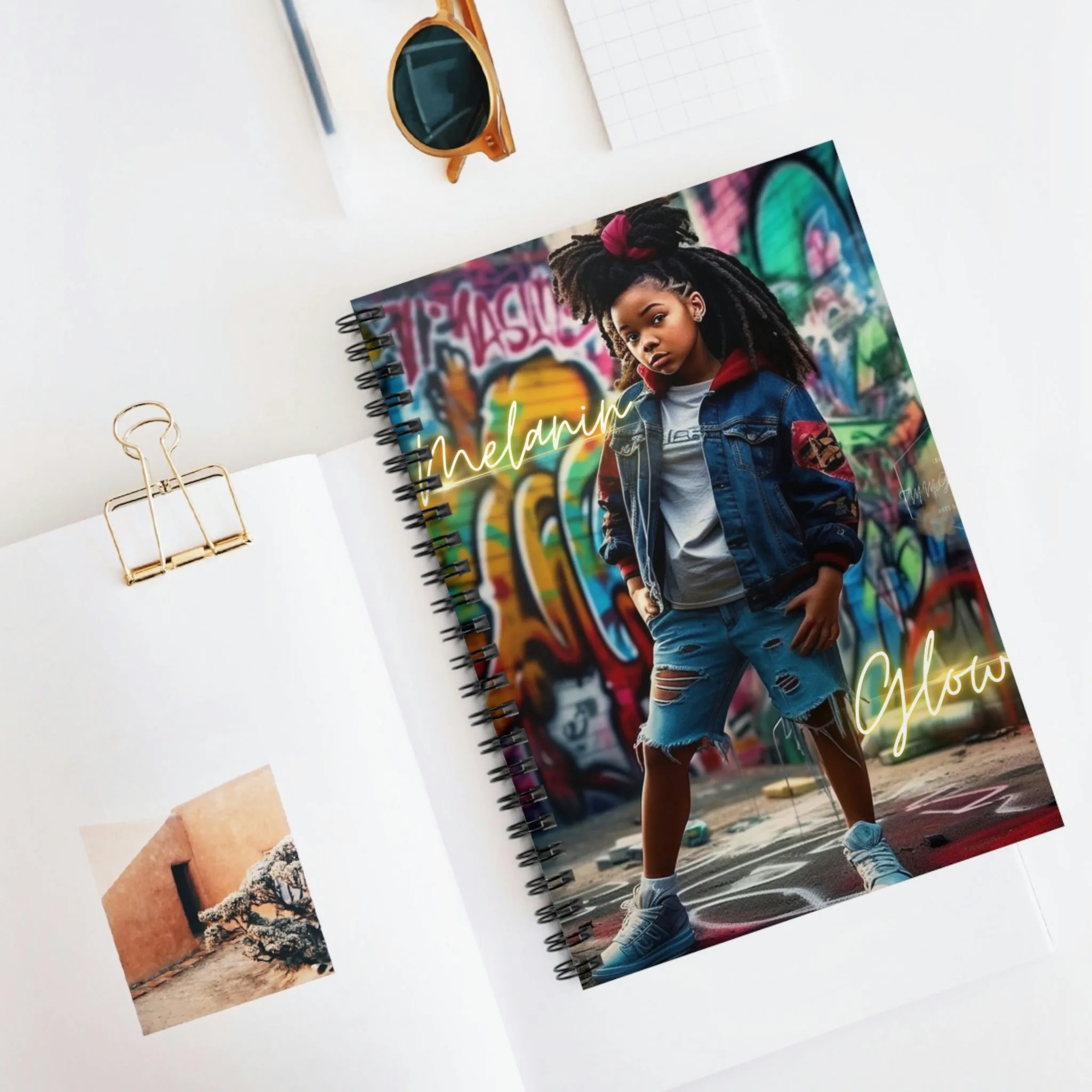 Melanin Glow Spiral Notebook - Ruled Line