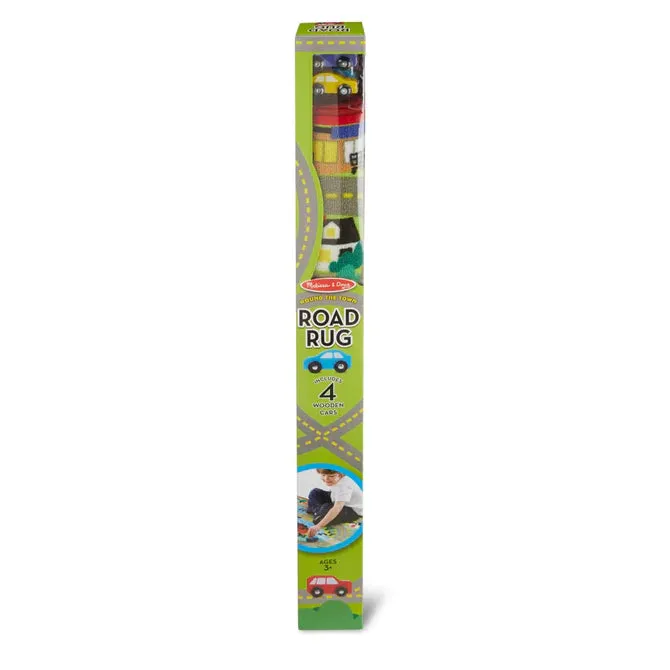 Melissa & Doug Activity Rug - Round the Town Road Rug & Car Set