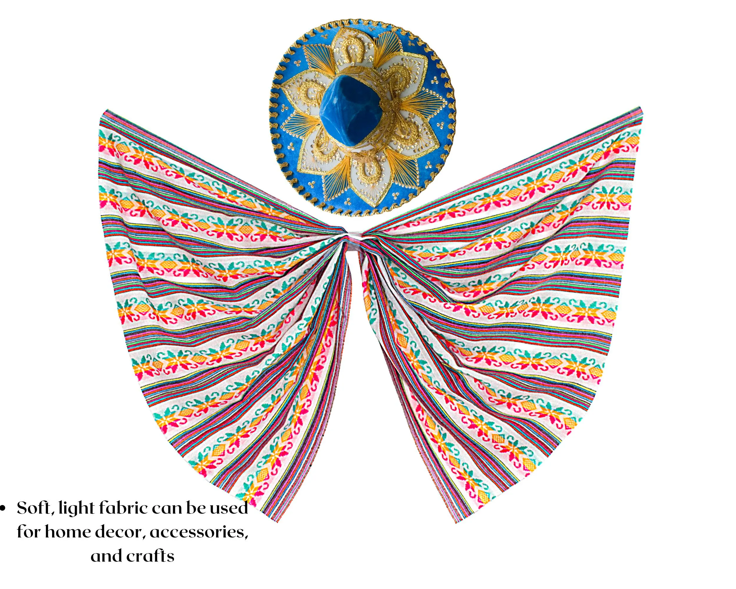 Mexican Fabric in White Tribal