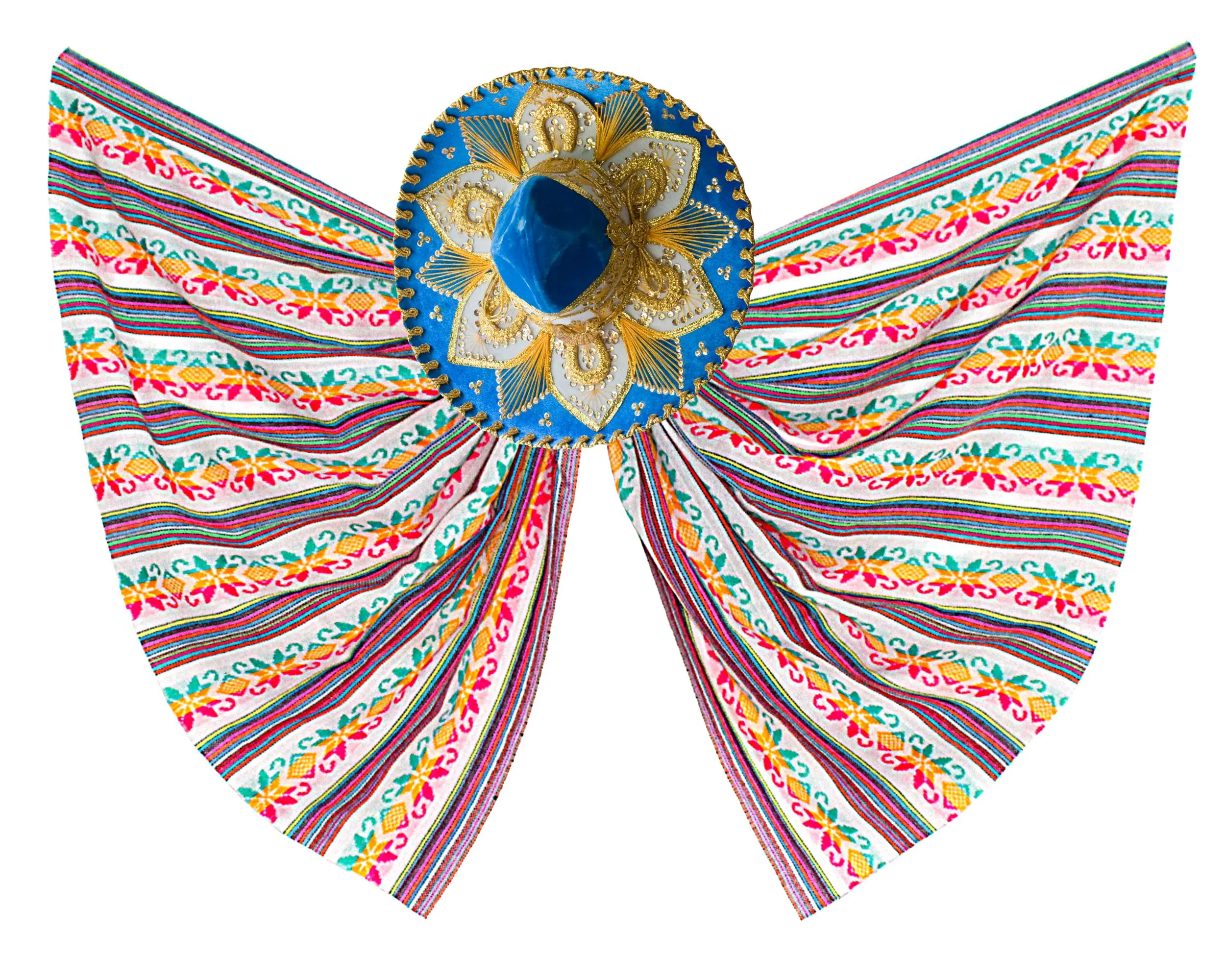 Mexican Fabric in White Tribal