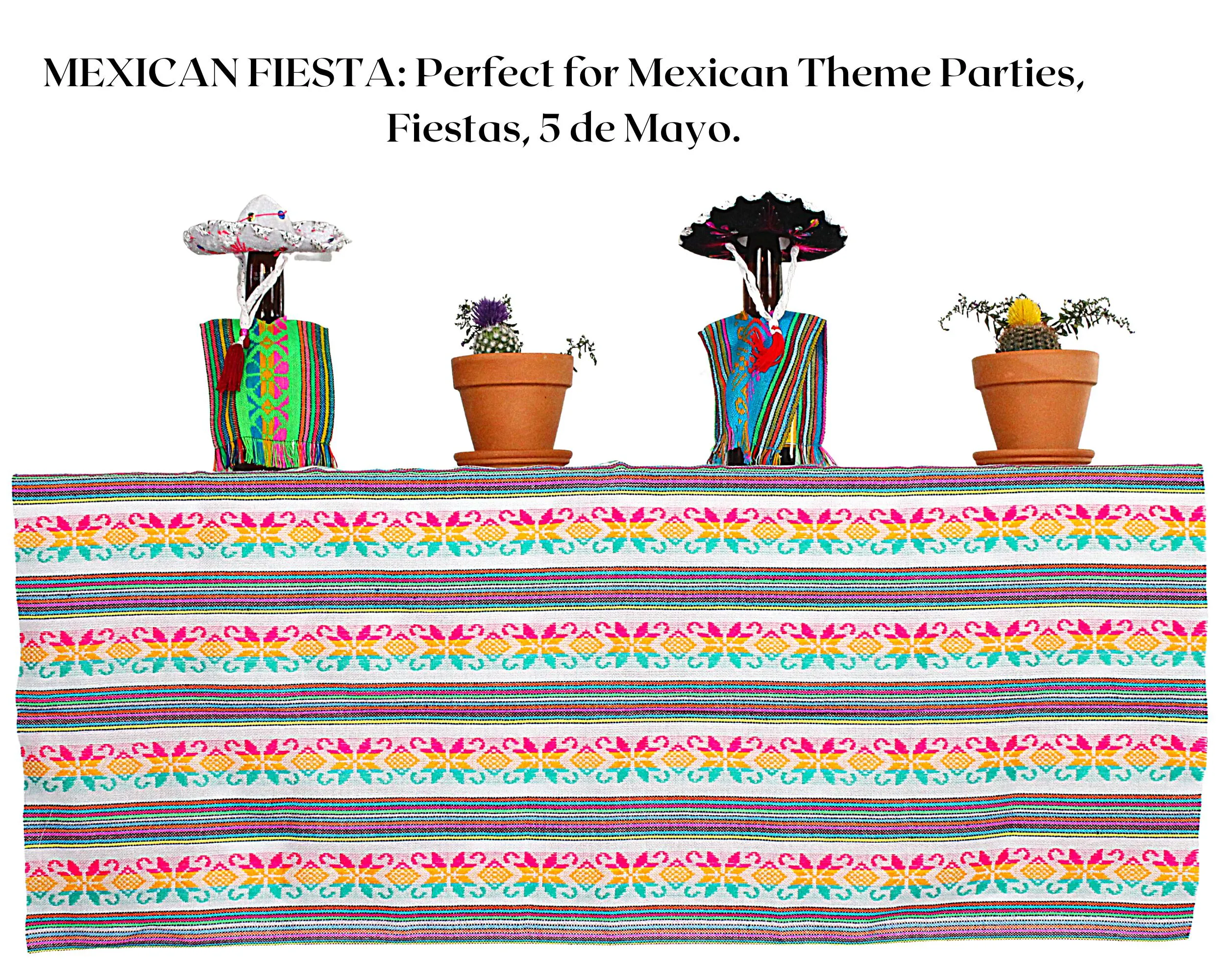 Mexican Fabric in White Tribal