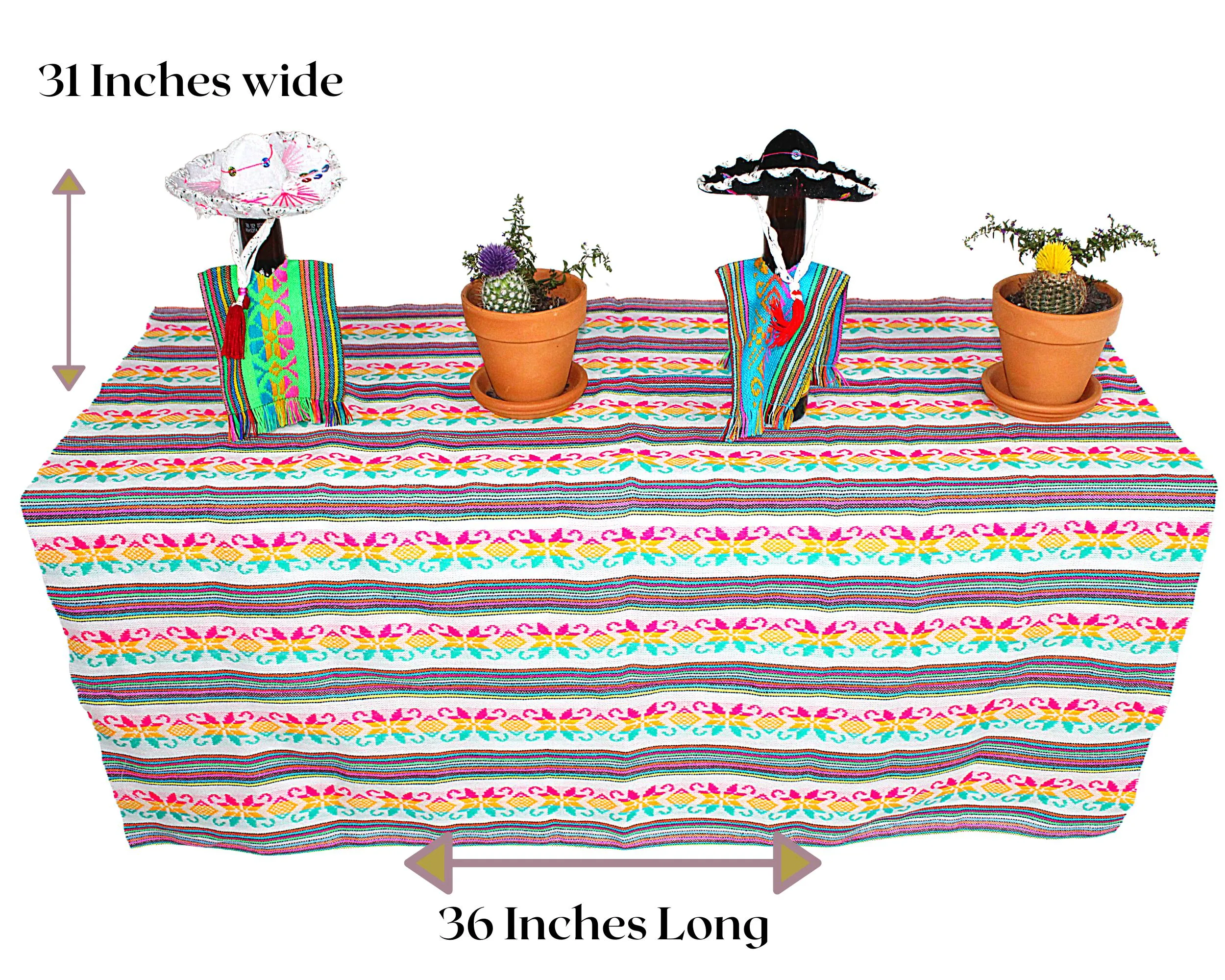 Mexican Fabric in White Tribal