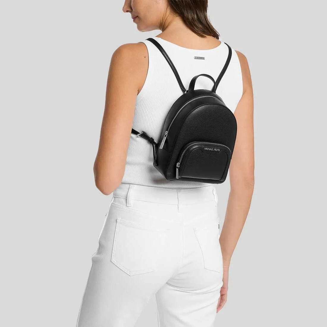 MICHAEL KORS Jaycee Extra-Small Pebbled Leather Convertible Backpack Black RB-35T2S8TB1L