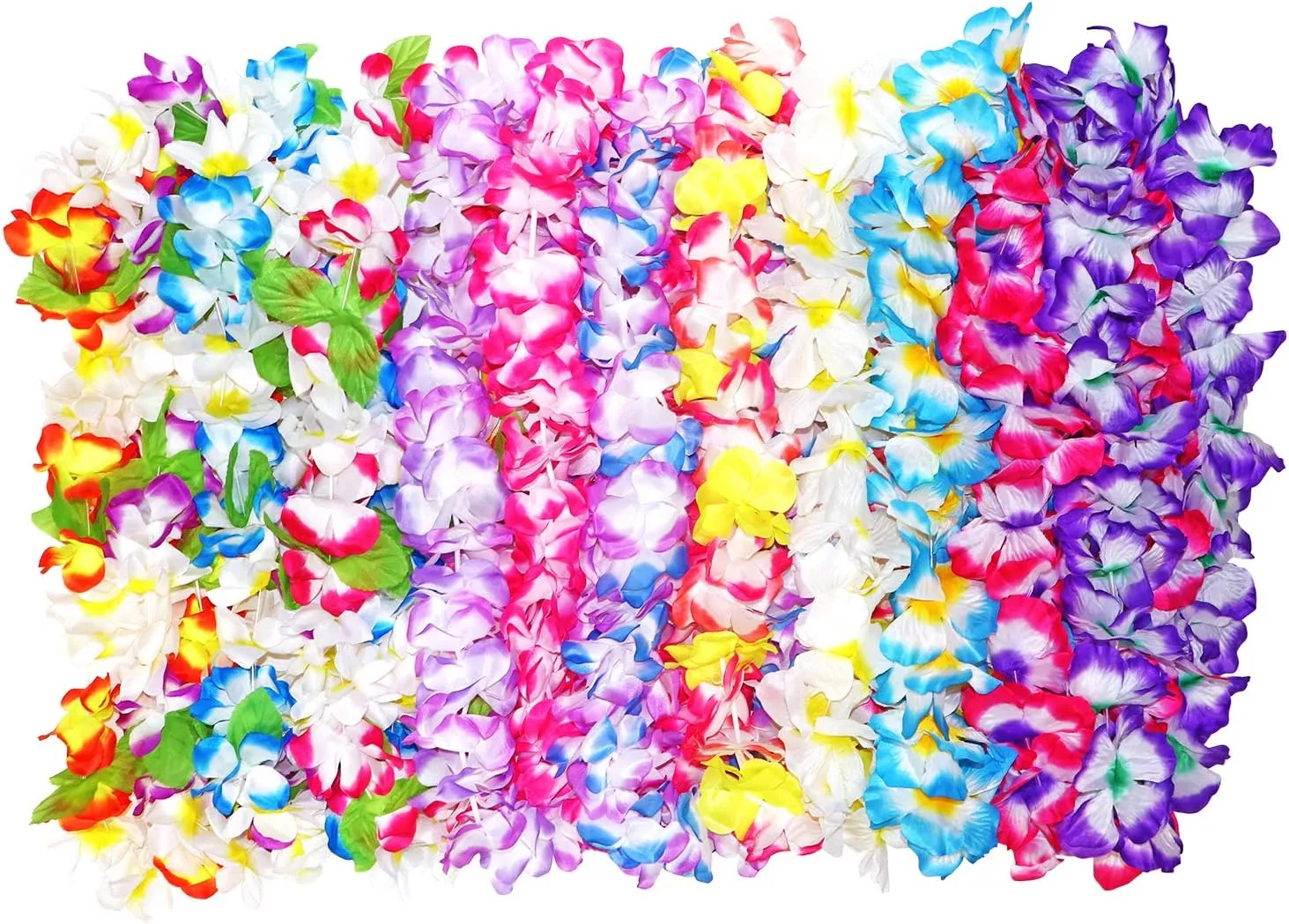 Millennial Essentials 12 Pack Thickened Hawaiian Leis Floral Necklace for Hula Dance Luau Party, Party Favors Celebrations and Decorations
