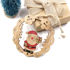 New!3PCS Creative Christmas Wooden Pendants Xmas Tree Ornaments DIY Wood Crafts For Home Christmas Party Decorations Kids Gift