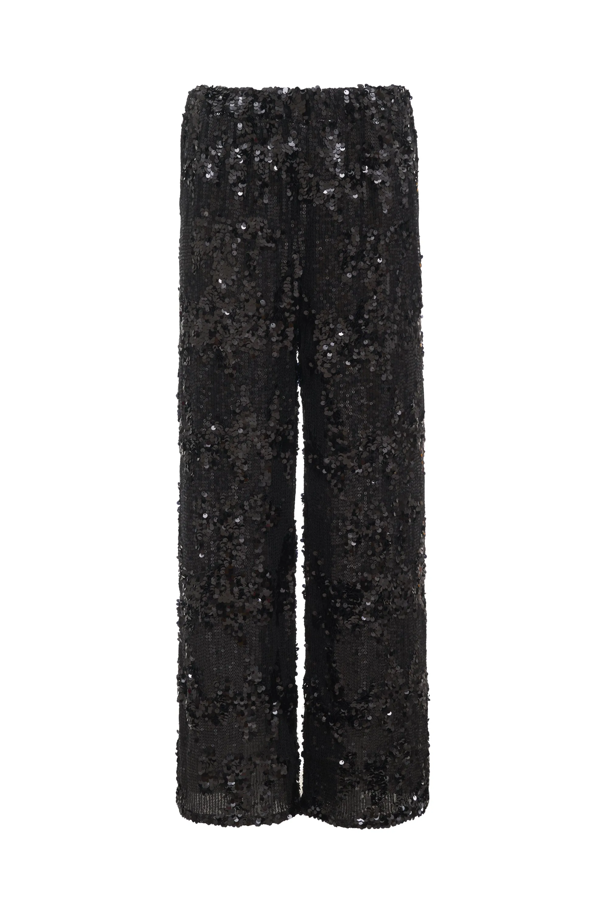 Now 60% OFF - Lexi Sequin Wide Leg Pant - Black