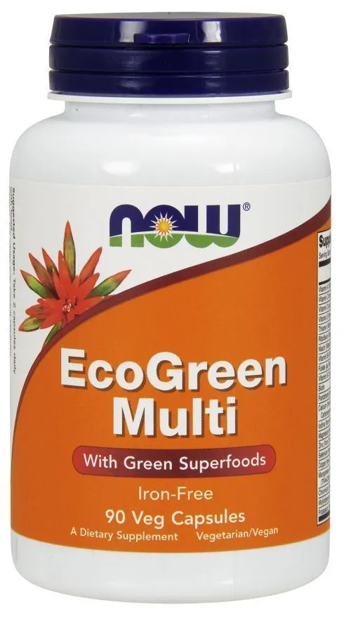 Now Foods Ecogreen Multi Iron Free Capsules
