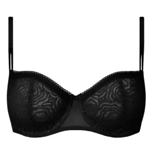 NWT Chantelle c Jolie floral lace demi underwire bra black romantic adjustable