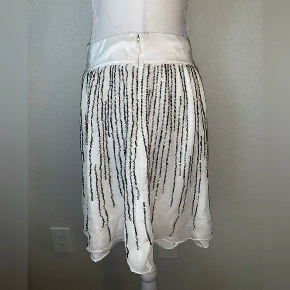 NWT Club Monaco Harley Beaded Jupe Skirt in Ivory Size 4