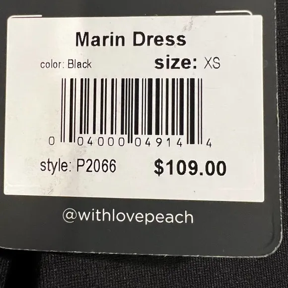 NWT Peach Marin Shift Dress Women's Size XS Black Sleeveless Cocktail Stretch