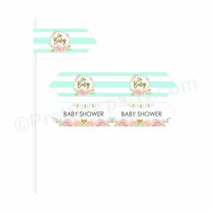 Oh Baby Theme Drink Straws