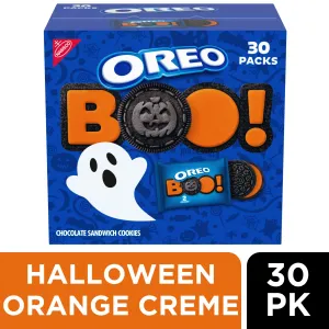 Orange Creme Chocolate Halloween Sandwich Cookies, 30 Snack Packs (2 Cookies per Snack Pack)