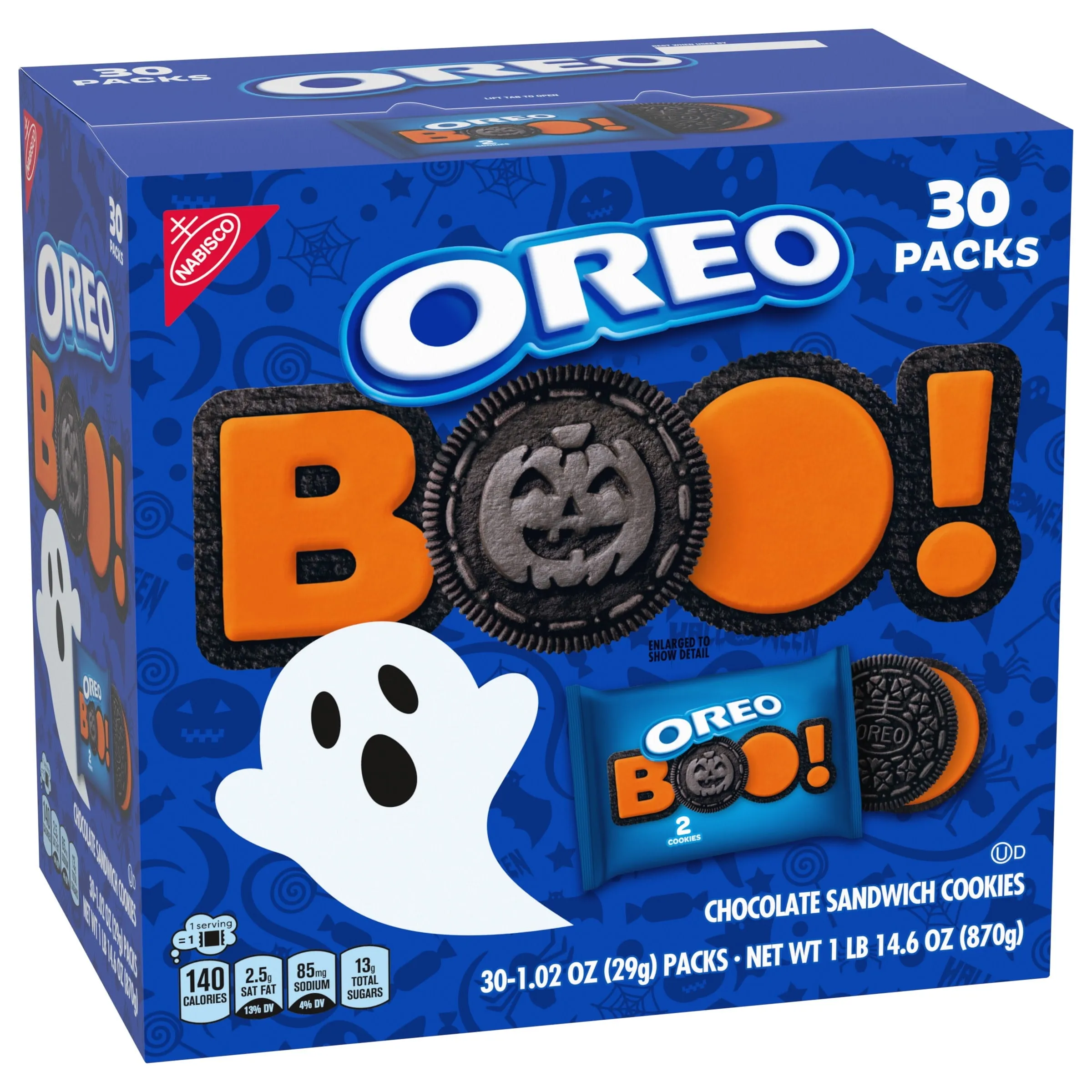 Orange Creme Chocolate Halloween Sandwich Cookies, 30 Snack Packs (2 Cookies per Snack Pack)