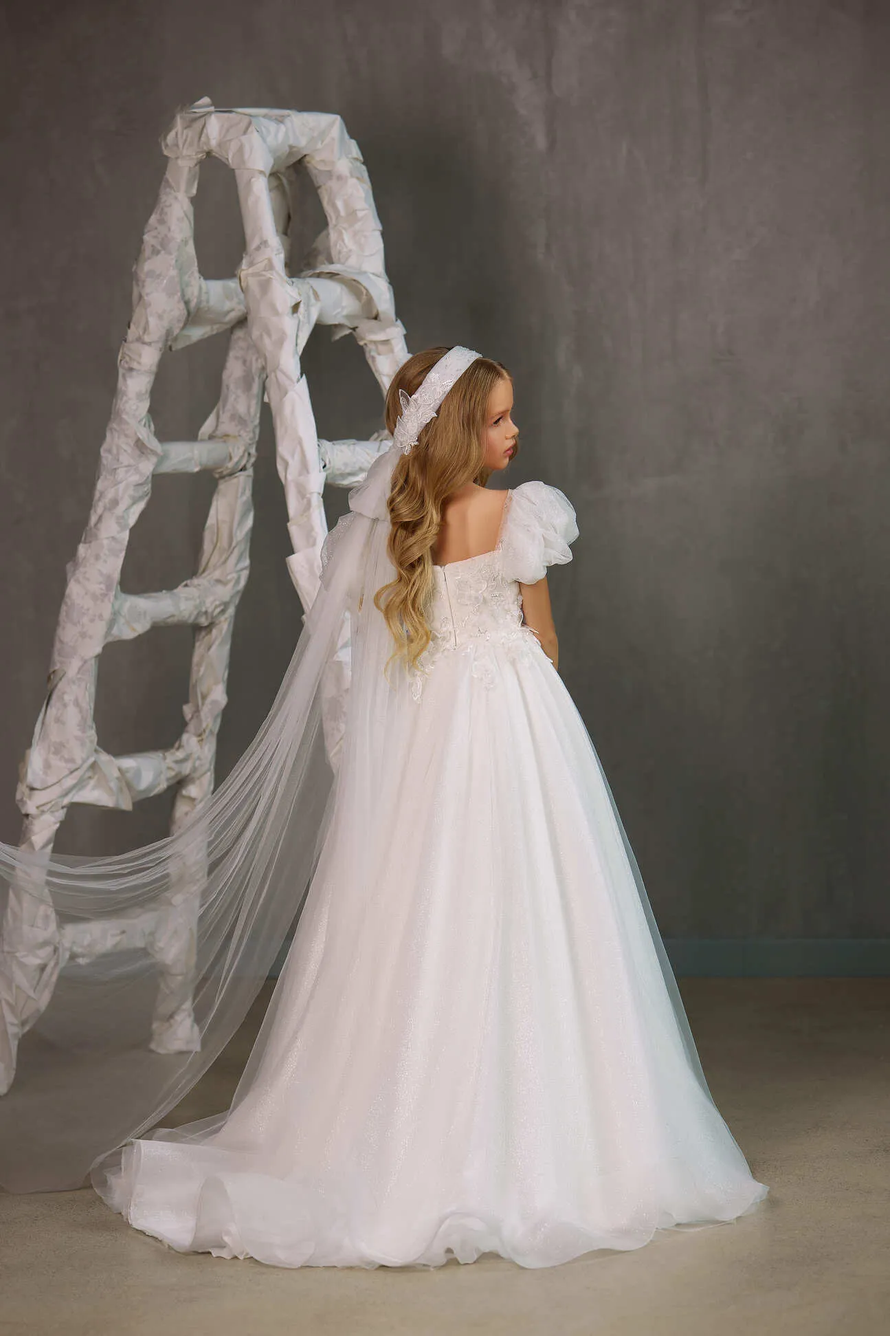 ORILIA – SHIMMERING COMMUNION DRESS WITH EMBELLISHED LACE BODICE
