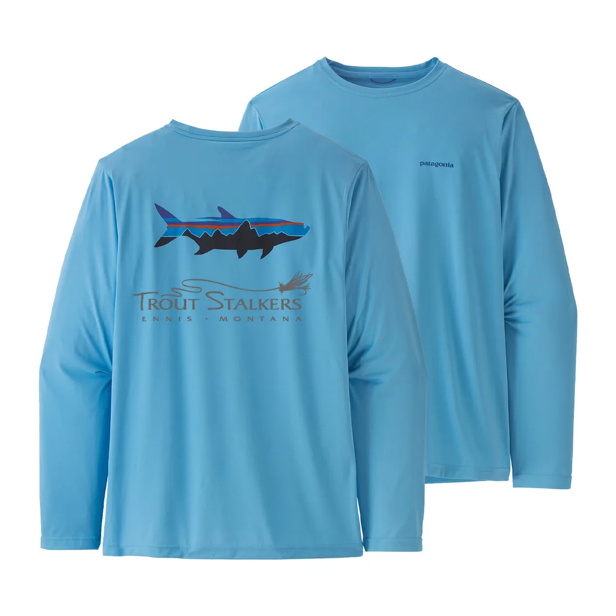 Patagonia MTS Logo L/S Cap Cool Daily Fish Graphic Shirt Fitz Roy Tarpon: Lago Blue