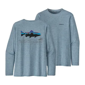 Patagonia MTS Logo L/S Cap Cool Daily Fish Graphic Shirt Fitz Roy Trout: Steam Blue X-Dye