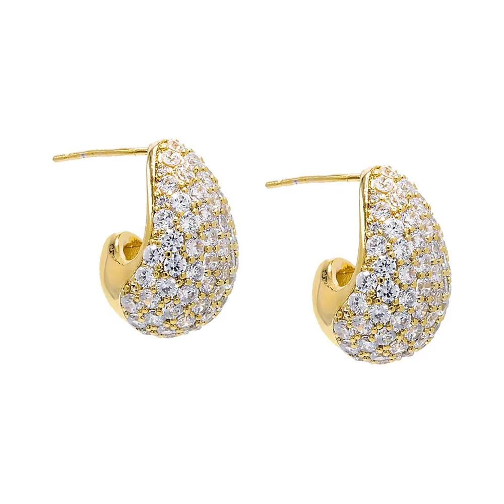 Pave Graduated Teardrop Stud Earring