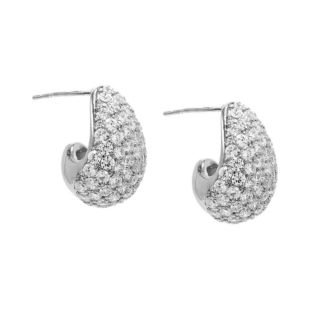 Pave Graduated Teardrop Stud Earring