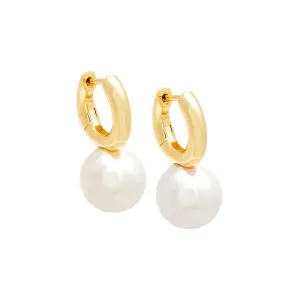 Pearl Dangle Huggie Earring