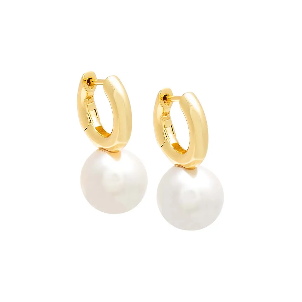 Pearl Dangle Huggie Earring