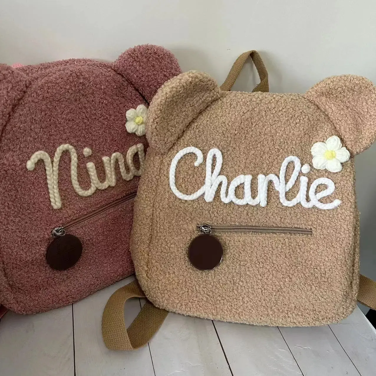 Personalized Kawaii Teddy Bear Backpack 🧸✨ - Custom Embroidered Kids' School Bag 🎒 - Perfect for Birthdays & Children's Day Gifts! 🎉🌟