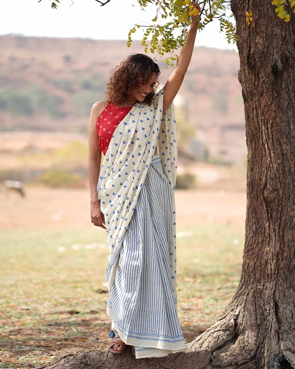 Phir Le Aya Dil Handblock Printed Cotton Saree