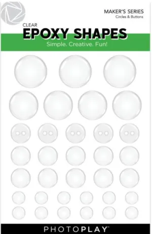 Photo Play Circles & Buttons Clear Epoxy Stickers {X126}