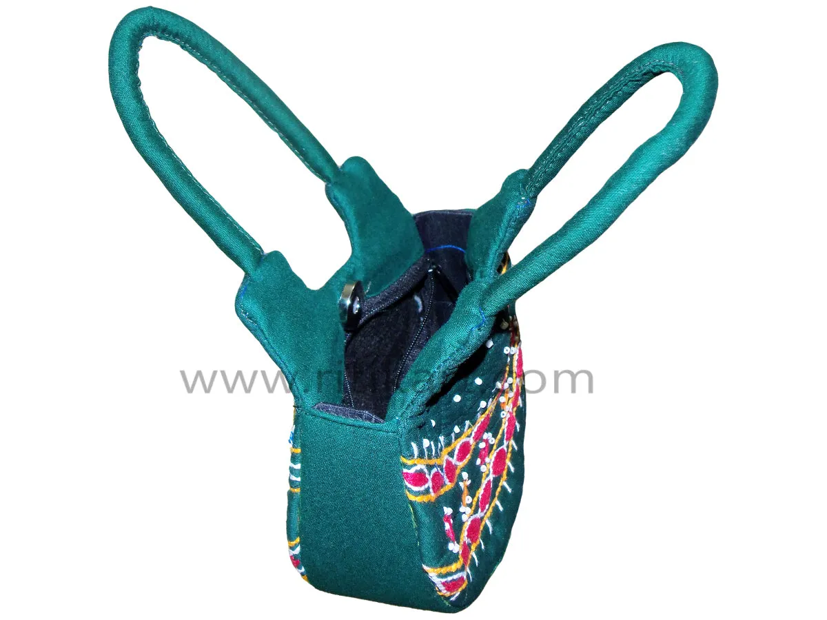 Pipili Hand Made fancy Ladies Green Bag