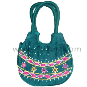 Pipili Hand Made fancy Ladies Green Bag