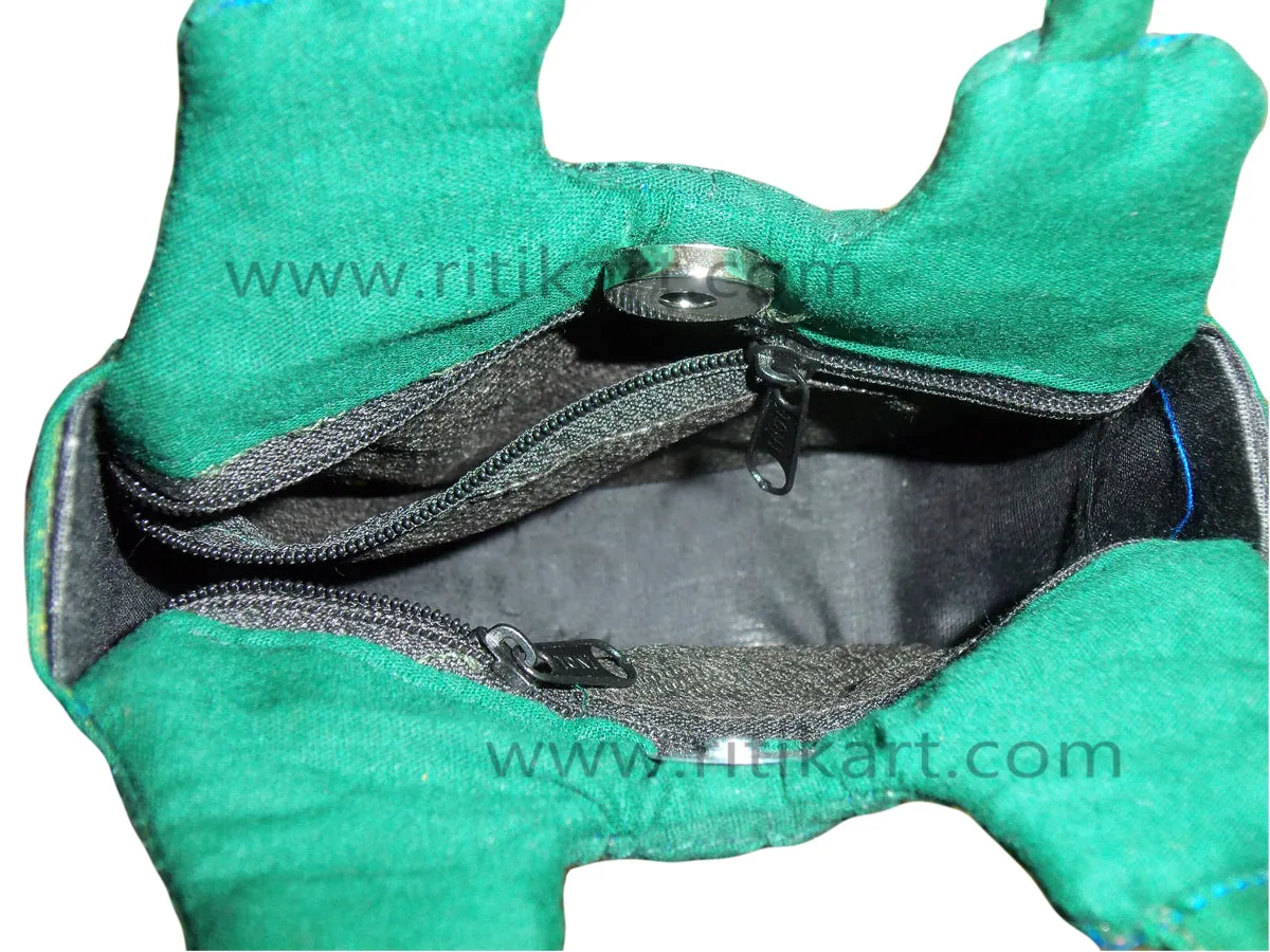 Pipili Hand Made fancy Ladies Green Bag