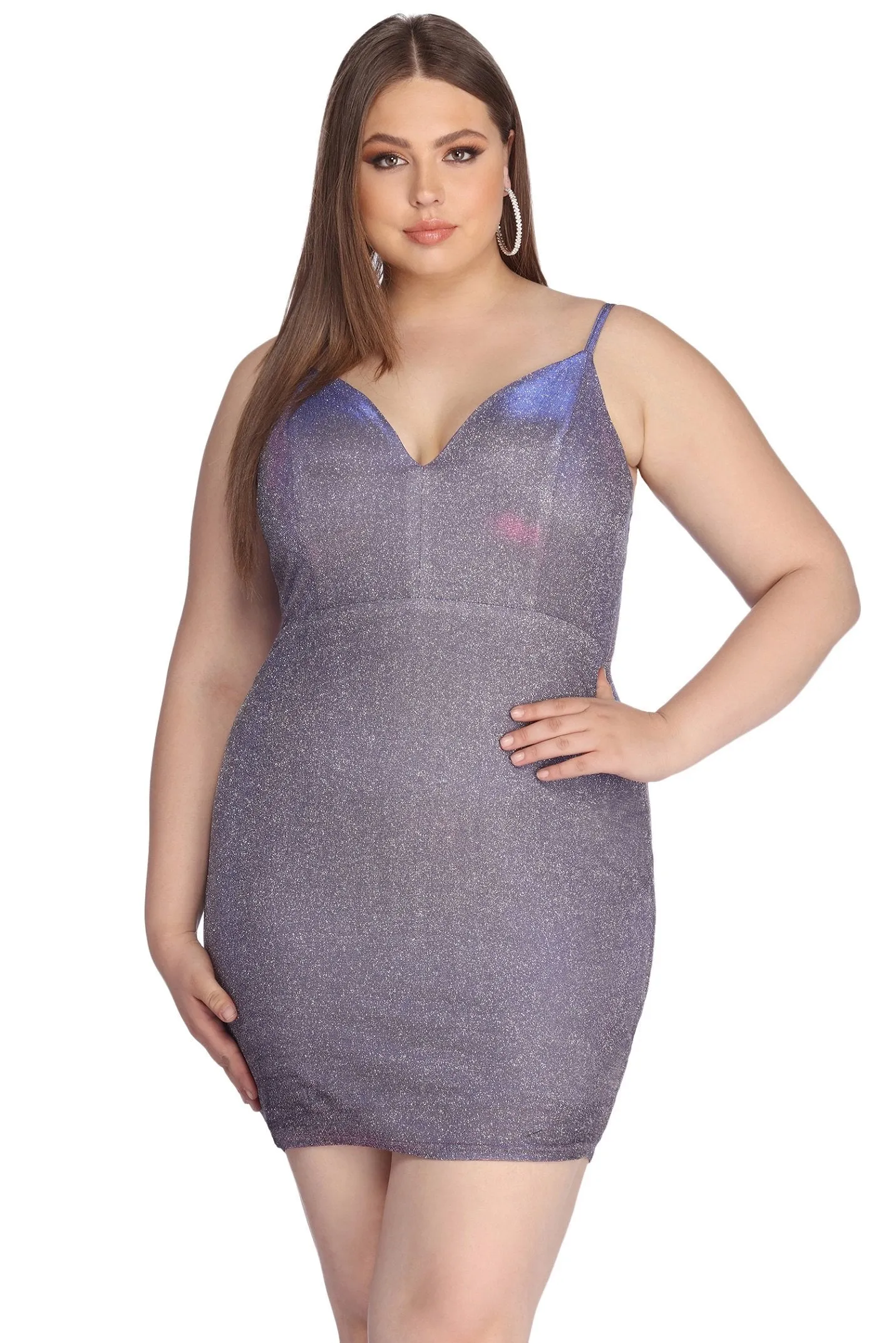 Plus Glitter Stylish Glam Party Dress