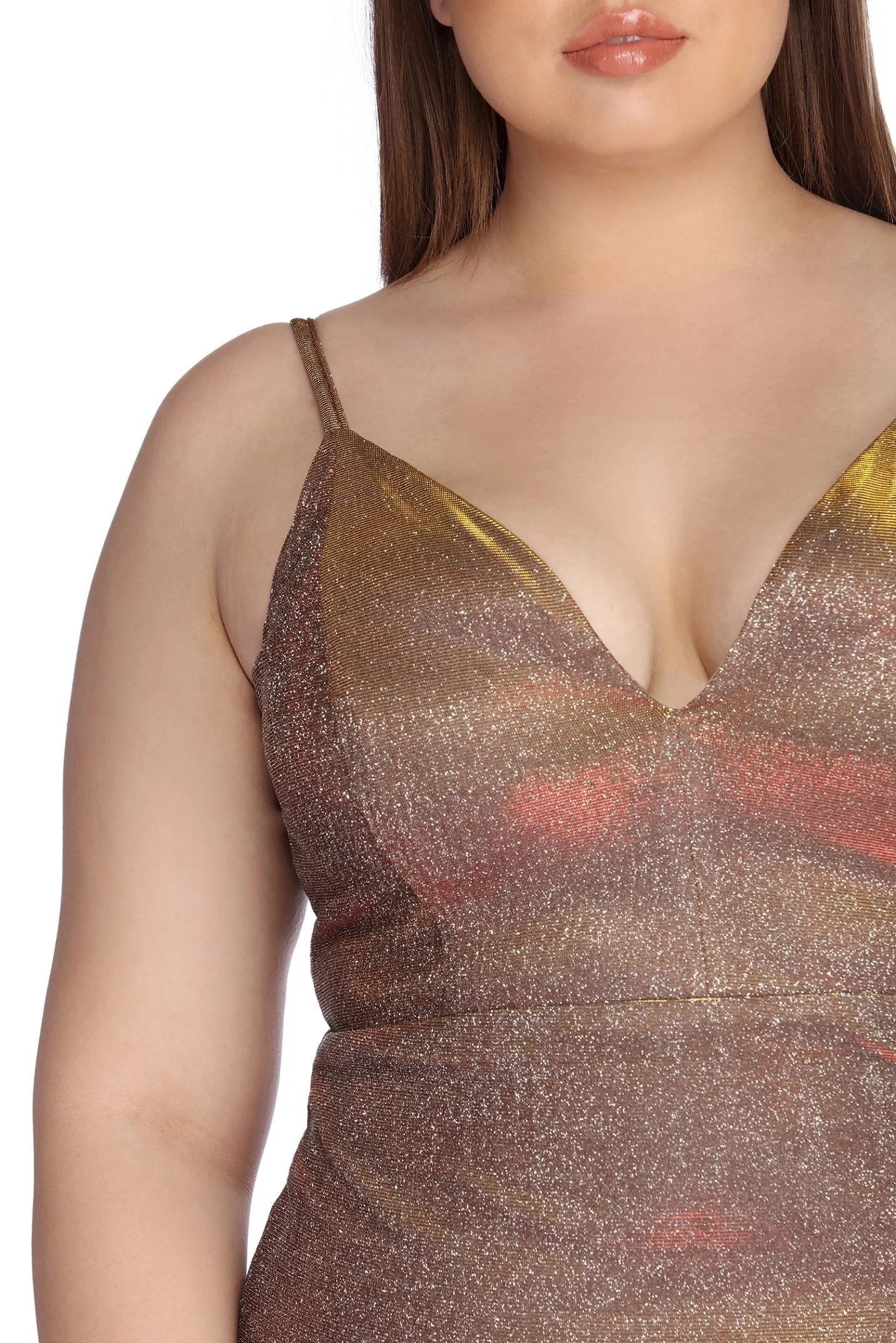 Plus Glitter Stylish Glam Party Dress
