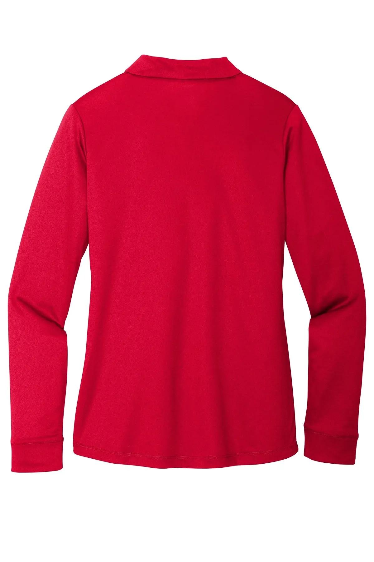 Port Authority  Women's Silk Touch   Performance Long Sleeve Polo. L540LS Red
