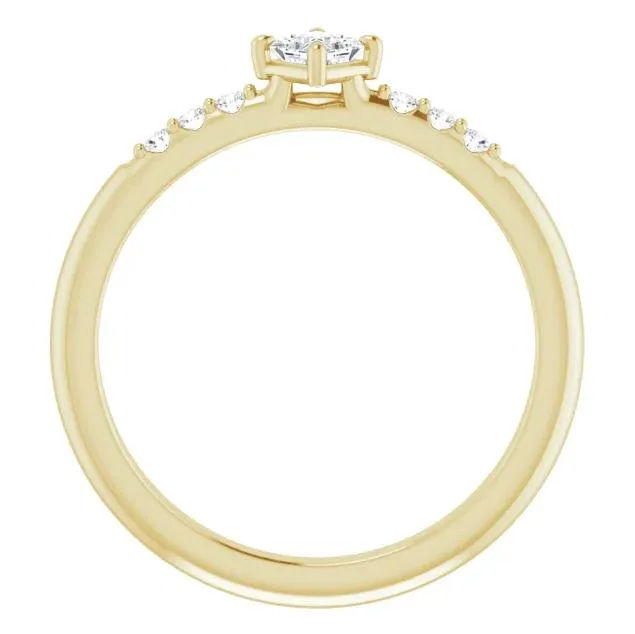Princess Gemstone Lab-Grown Diamond Accent Stackable Ring
