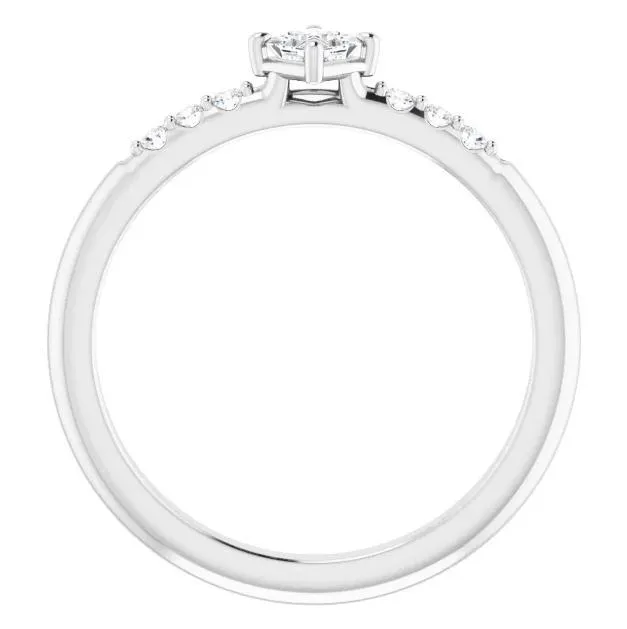 Princess Gemstone Lab-Grown Diamond Accent Stackable Ring