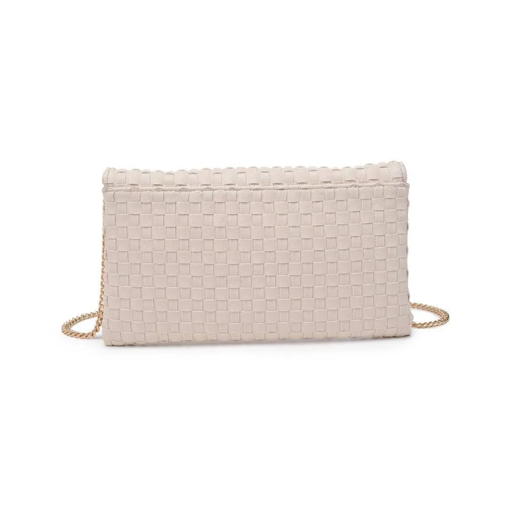 Priscilla Woven Clutch: Nude