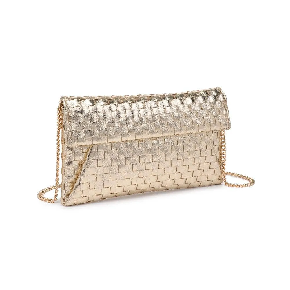 Priscilla Woven Clutch: Nude