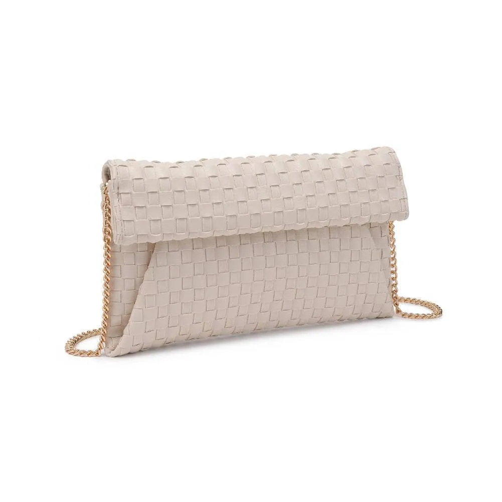 Priscilla Woven Clutch: Nude