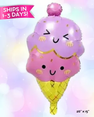 "Double Scoop" Ice Cream Foil Balloons