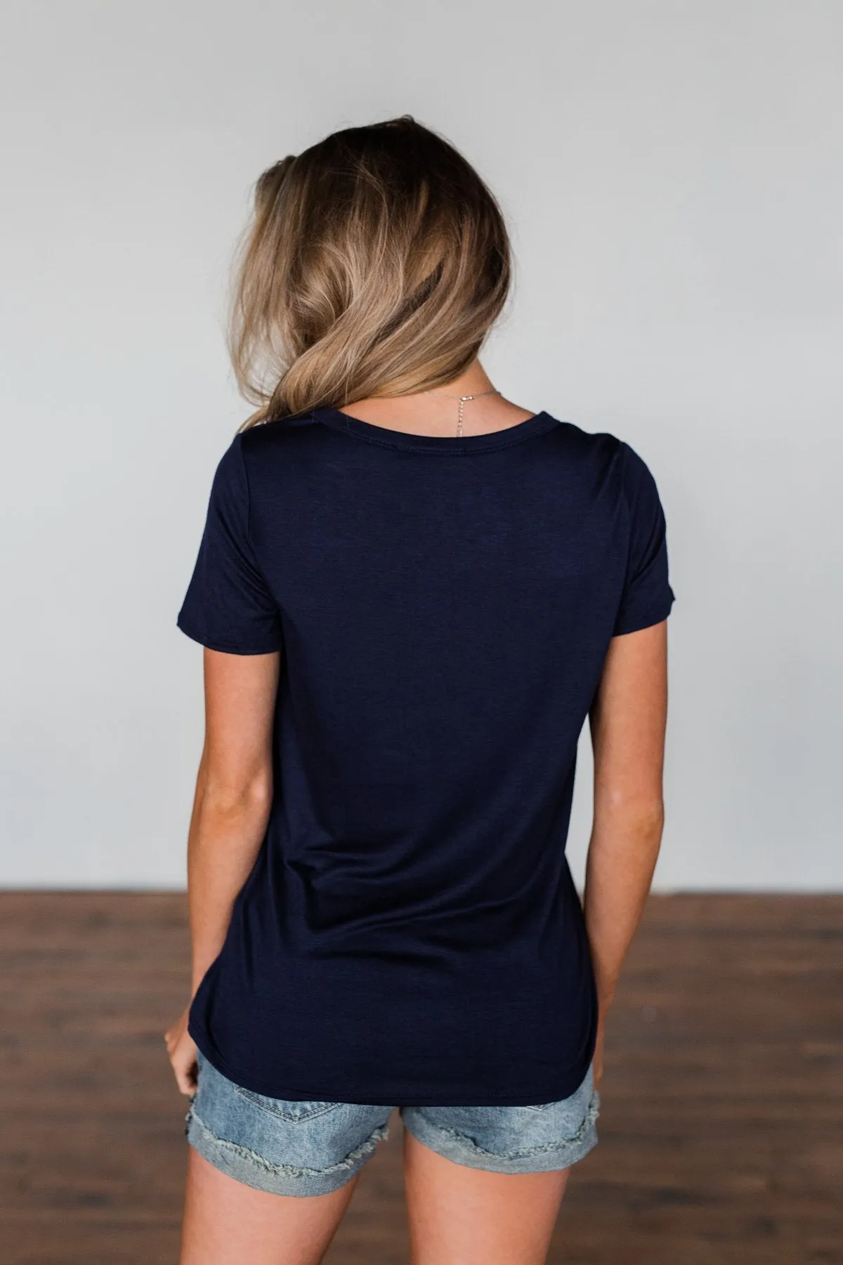 "Fiesta Siesta" Graphic Top- Navy