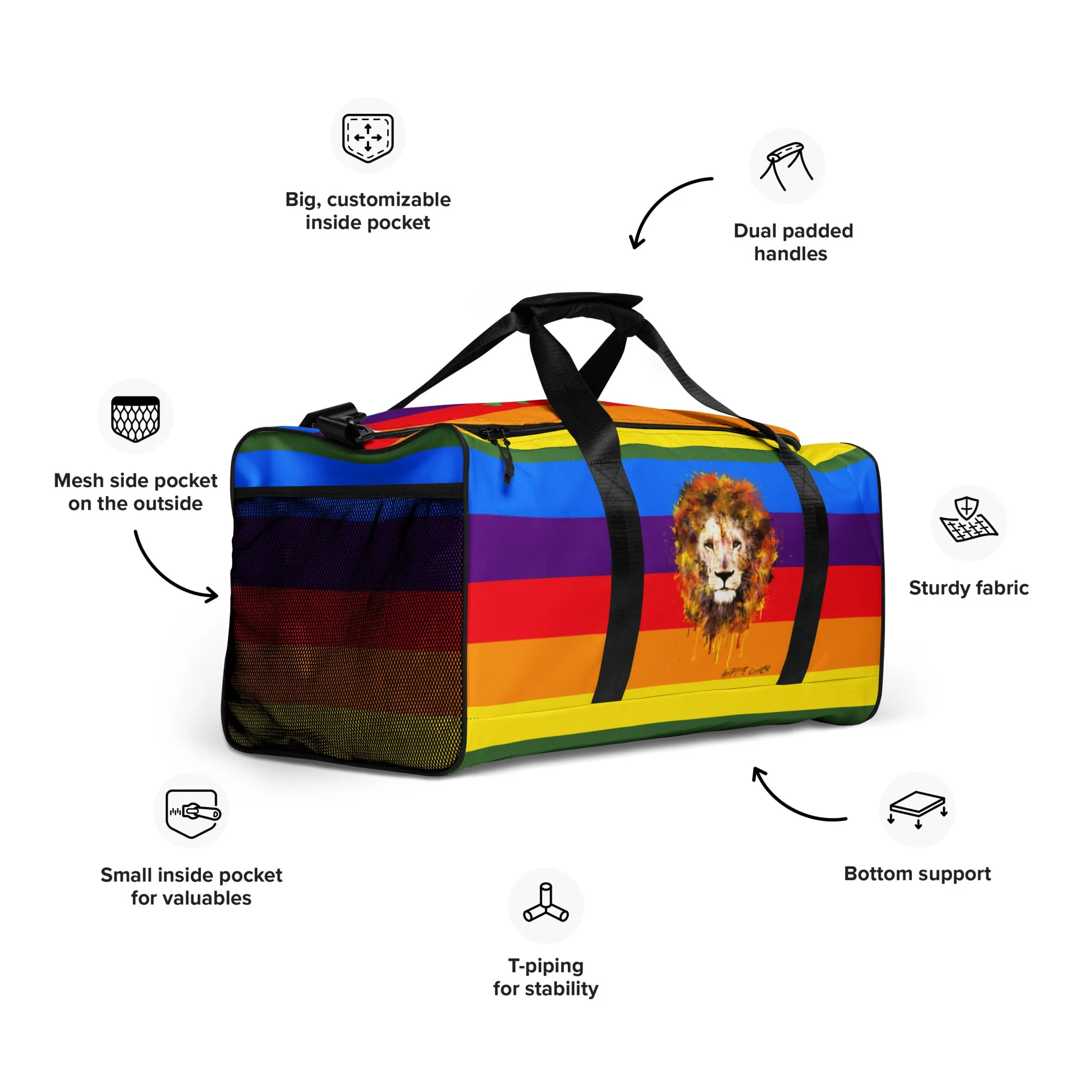 Rainbow Duffle Bag - OG Hippie Chick