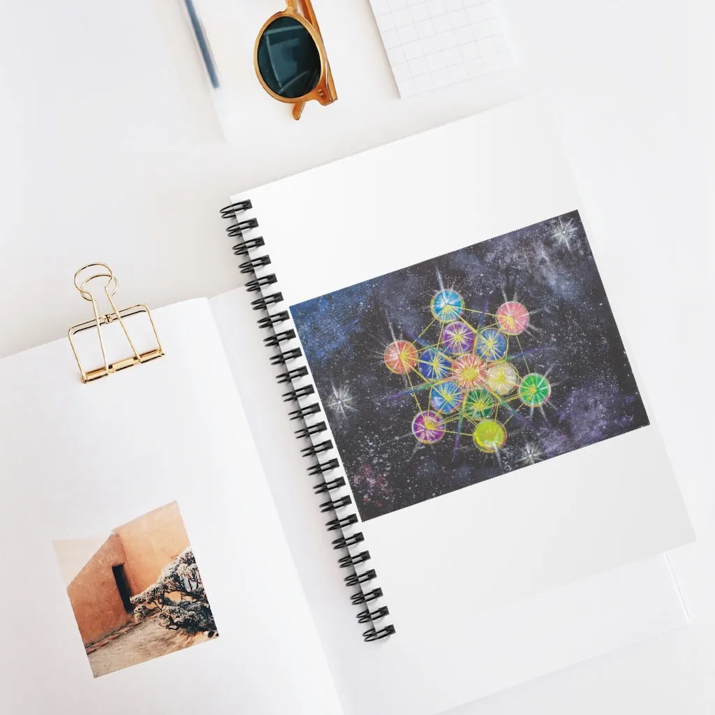 Rainbow Metatron Spiral Notebook - Ruled Line