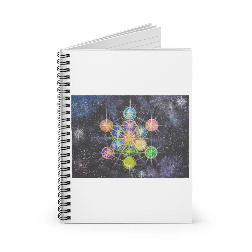 Rainbow Metatron Spiral Notebook - Ruled Line
