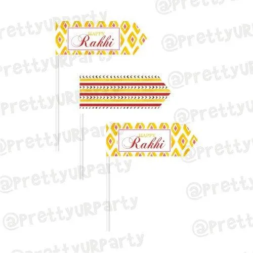 Red and Yellow Pattern Rakhi Picks