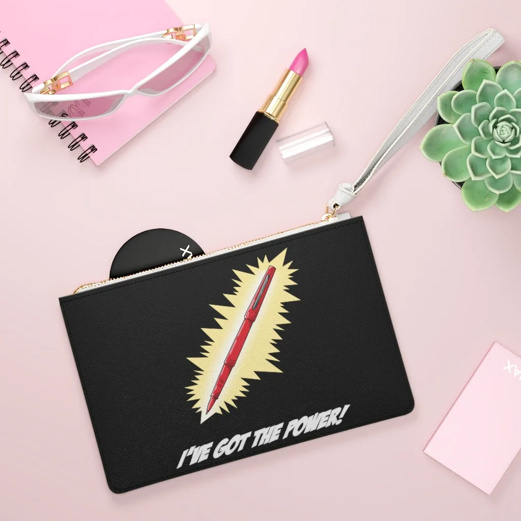 Red Pen Power Clutch Bag