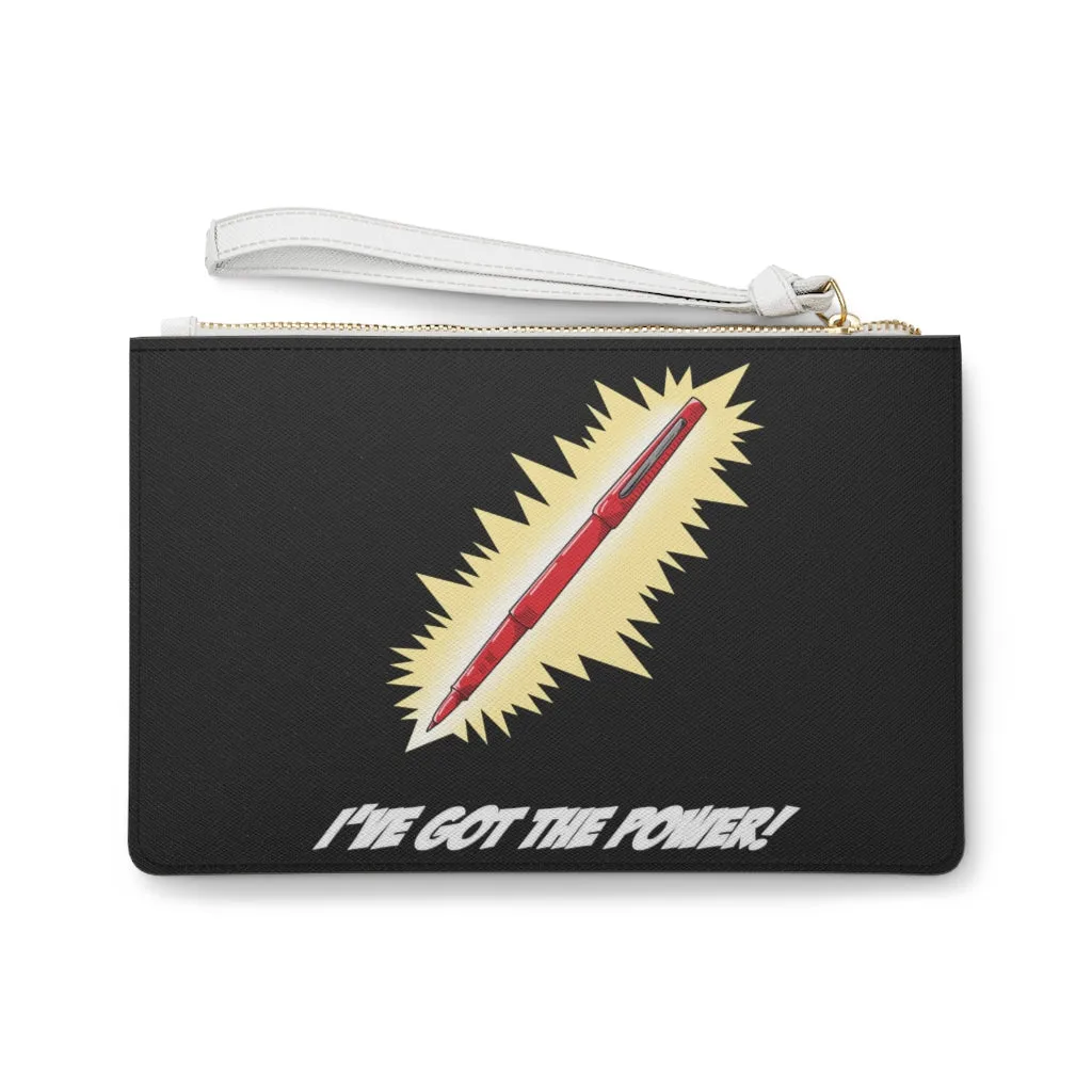 Red Pen Power Clutch Bag